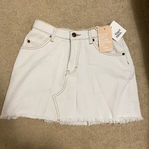 White Denim Skirt